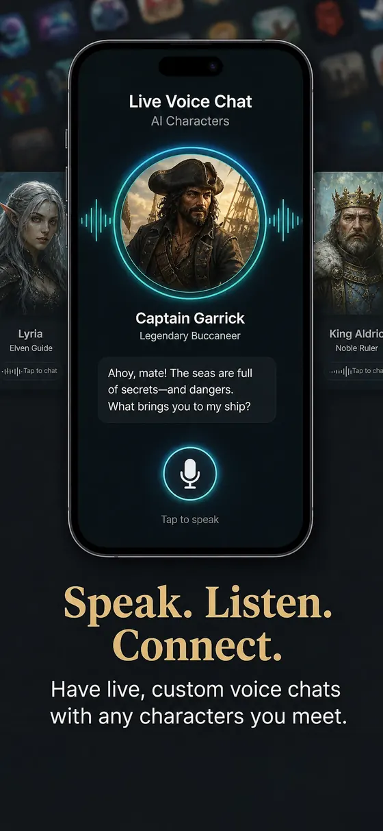 Live voice chat with an AI pirate captain called Captain Garrick